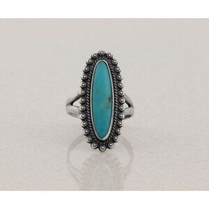 Sterling Silver Natural Turquoise Ring Size 8 1/2